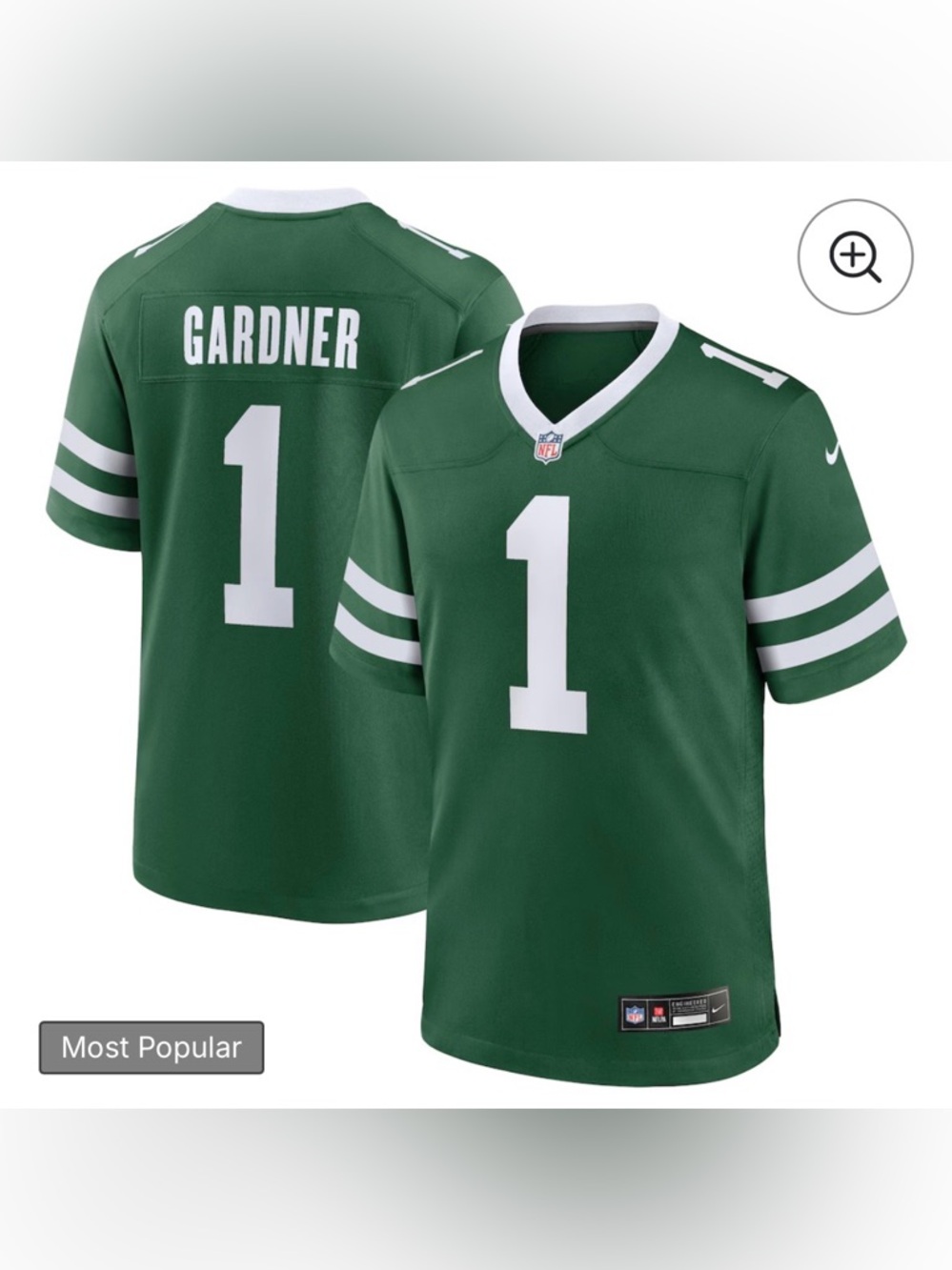 NWT - Ahmad Sauce Gardner New York Jets Nike Game Jersey - Legacy Green